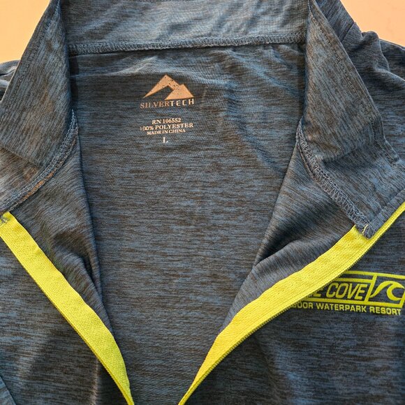 Siver Tech Keylime Cove Long Sleeve 3/4 Zip Dri Fit Running Top Blue Large - Picture 3 of 3